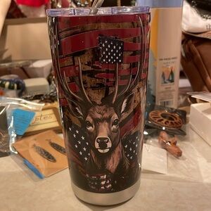 Tumbler, 20oz Stainless Steel ,  Spill-Proof Lid & Reusable Straw, New